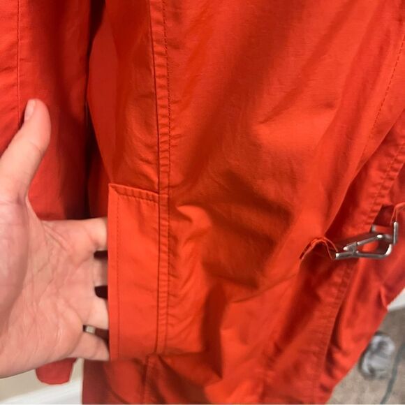 Liz Claiborne orange rain jacket with snap closures Sz S - Picture 3 of 8